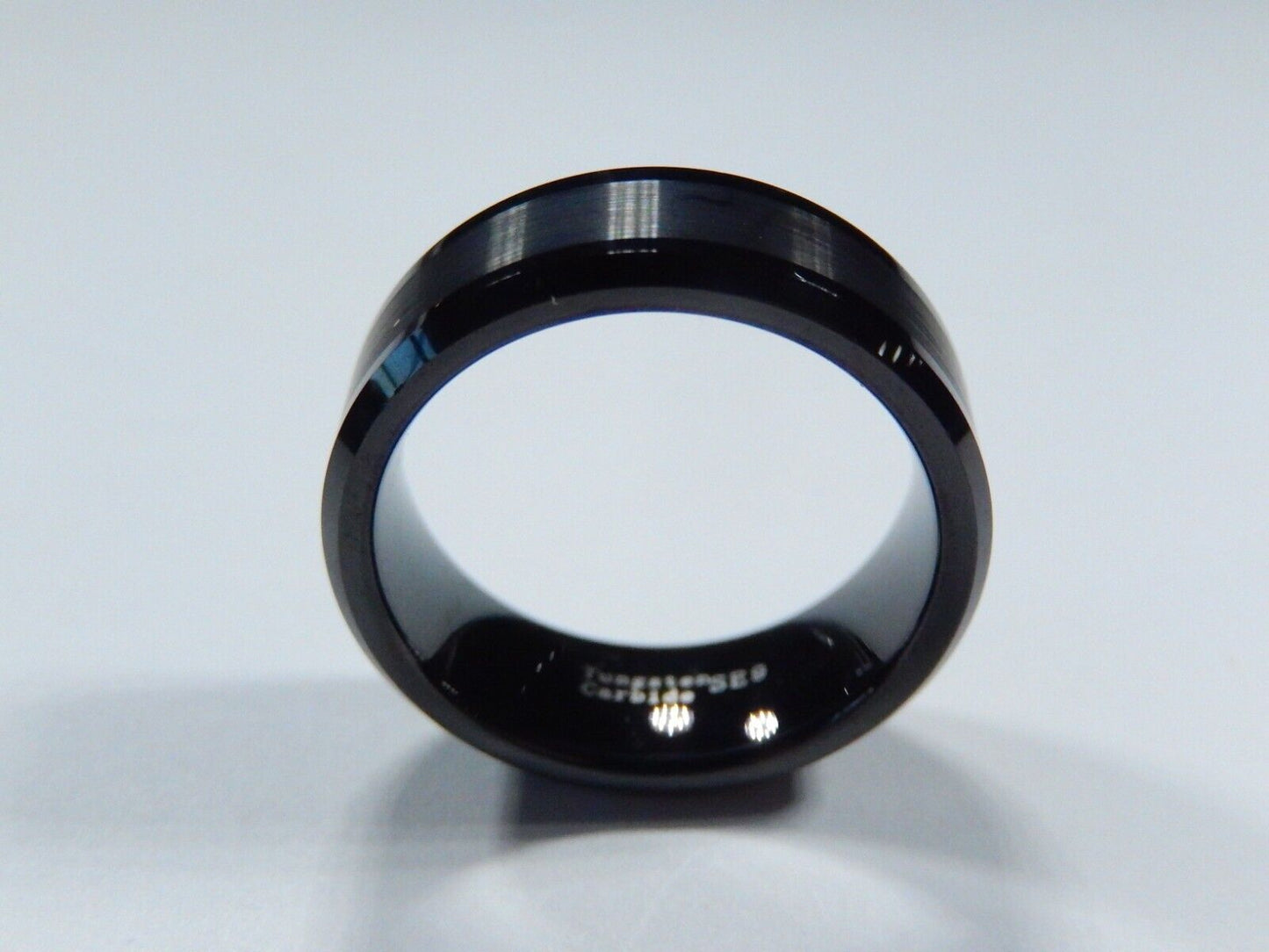 *NEW* 8mm Tungsten Carbide Black Brushed Comfort Fit Wedding Band Sz - 7.5