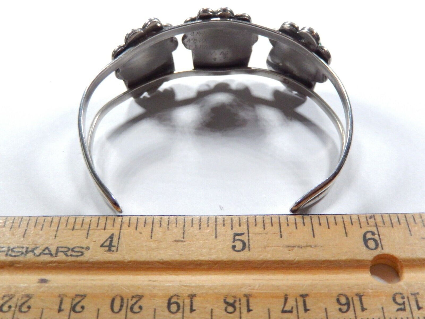 VINTAGE- Signed Native American Navajo Turquoise Sterling silver Cuff Bracelet