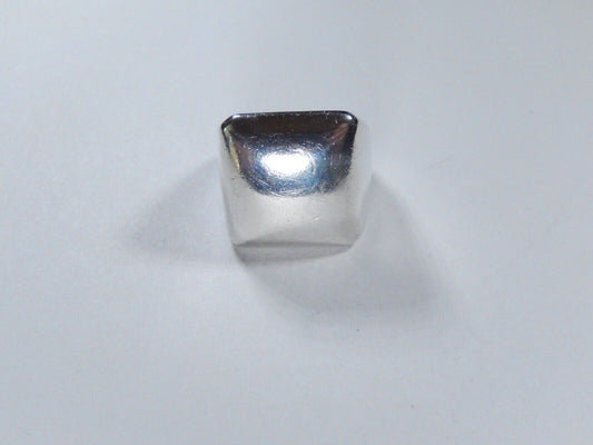 *VINTAGE*  Sterling Silver 925 Square Smooth Ring Size 4.75