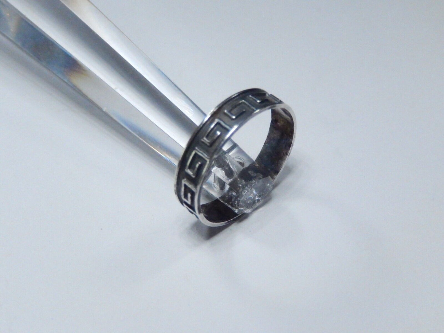 Sterling Silver Geometric 4.25 mm Wide Tribal Band Ring 925 Sz 6.25