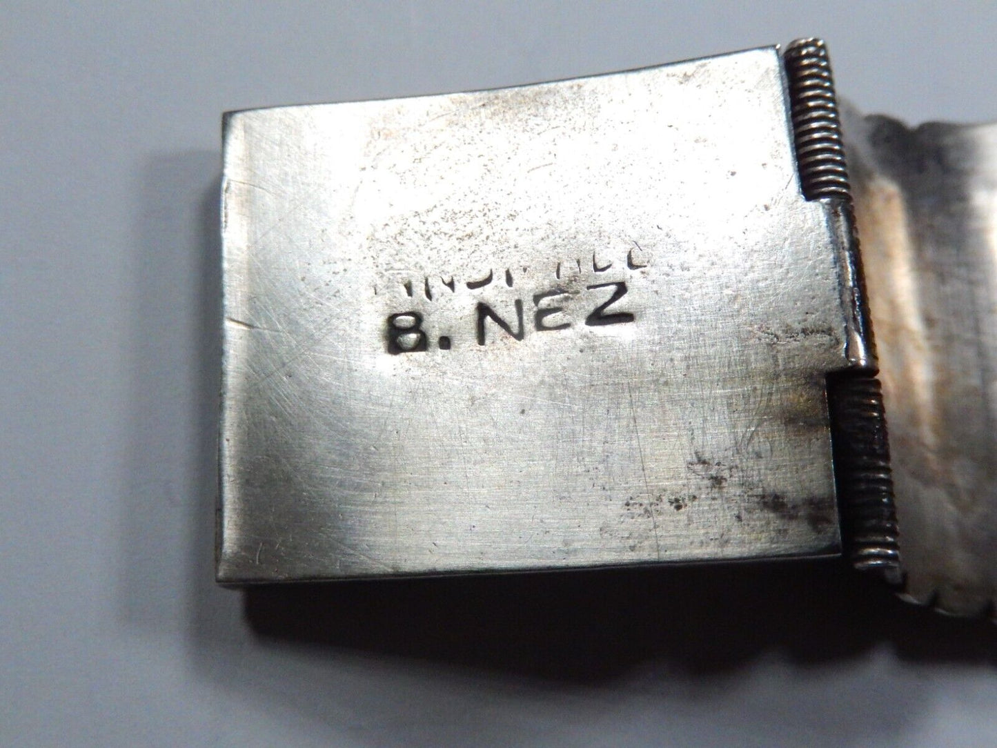 *VINTAGE* Navajo B. Nez Sterling Silver Turquoise Watch Bracelet  116.4 grams