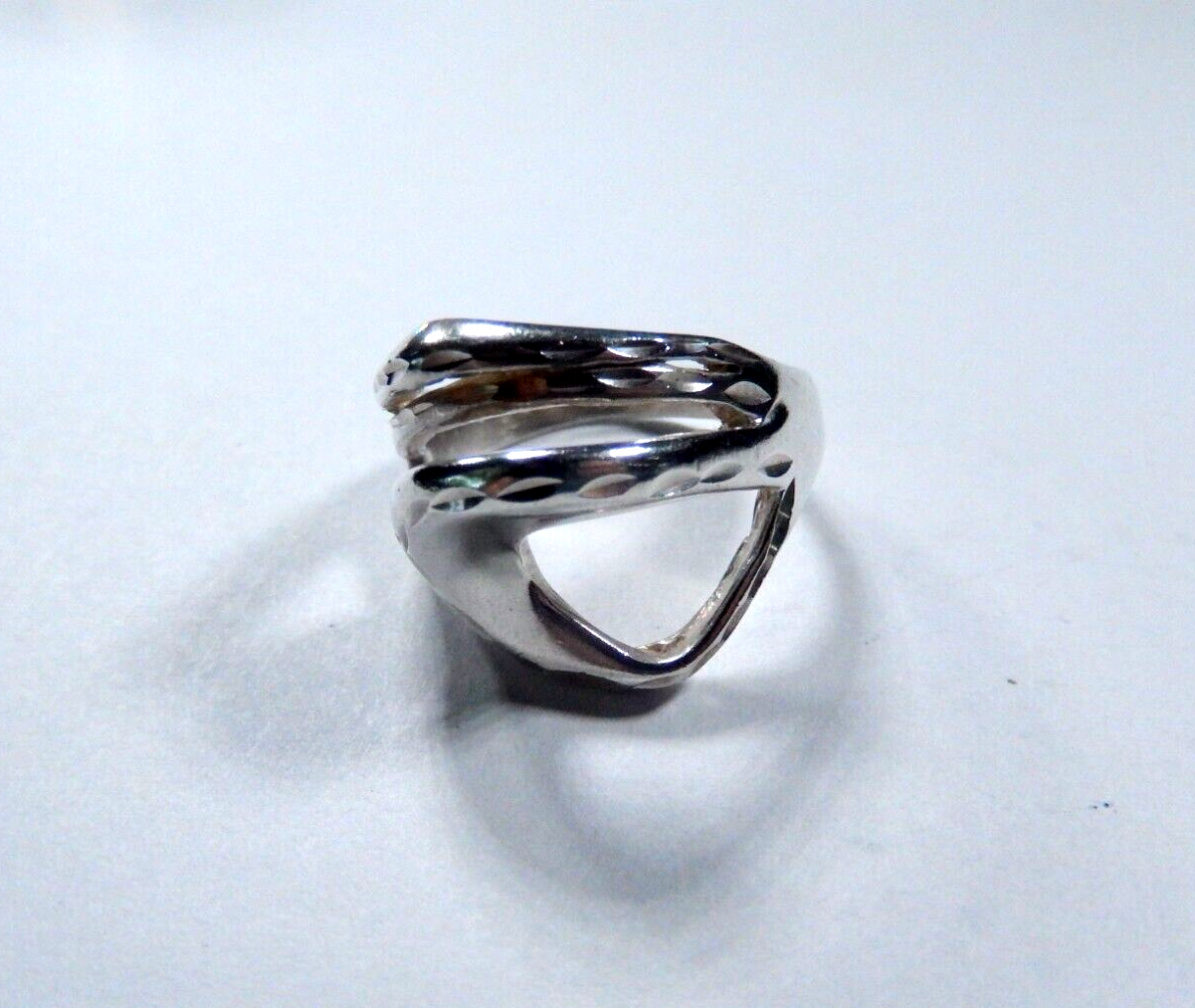 *VINTAGE* Freeform Ring Abstract Band Sterling Silver Boho Women Sz 5.5