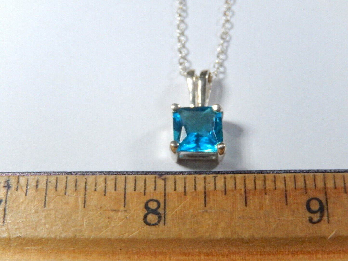 300CT London Blue Topaz Solitaire Necklace in Sterling Silver w18 Chain