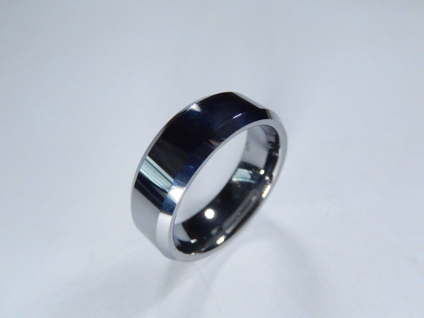 8mm Men's Comfort Fit Tungsten Carbide Silver Color Wedding Band Ring Sz 12