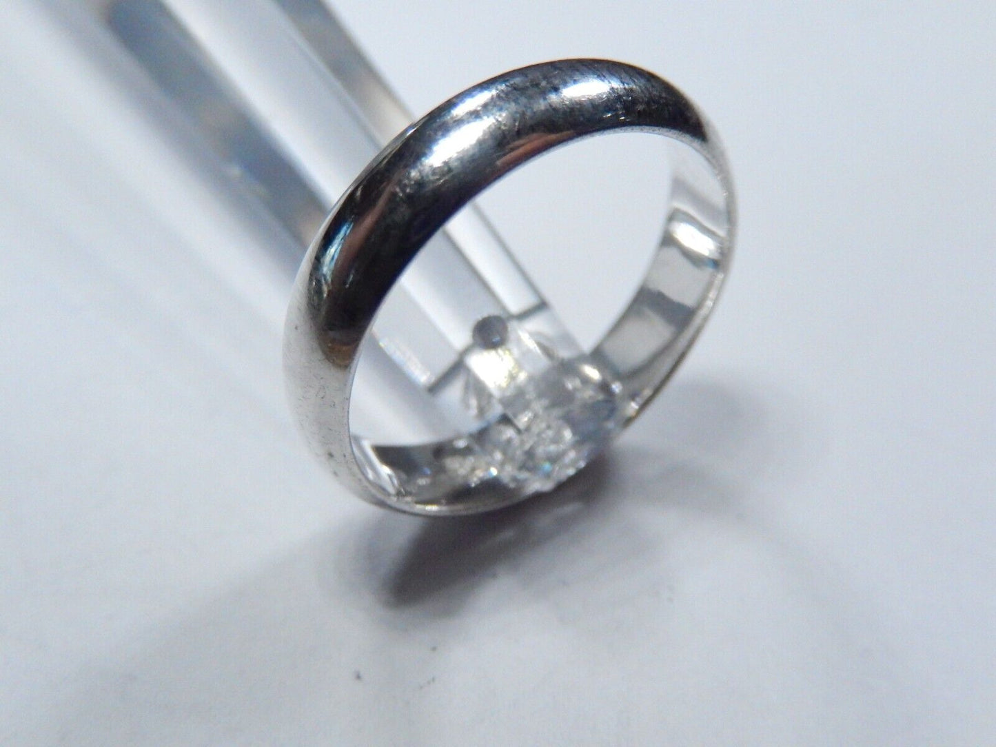 925 Sterling Silver 5mm Half Round Plain Classic Wedding Band Ring Sz 9.5