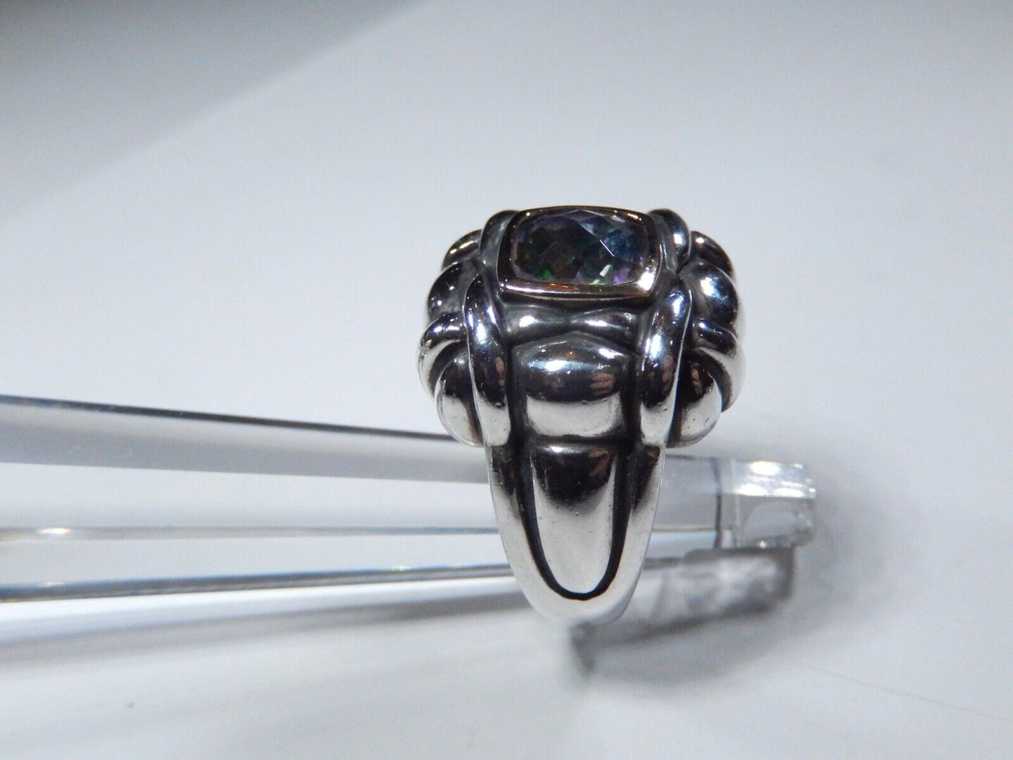 Samuel B Benham BJC 925 Sterling Silver 14k Yellow Gold Mystic Topaz Ring 675