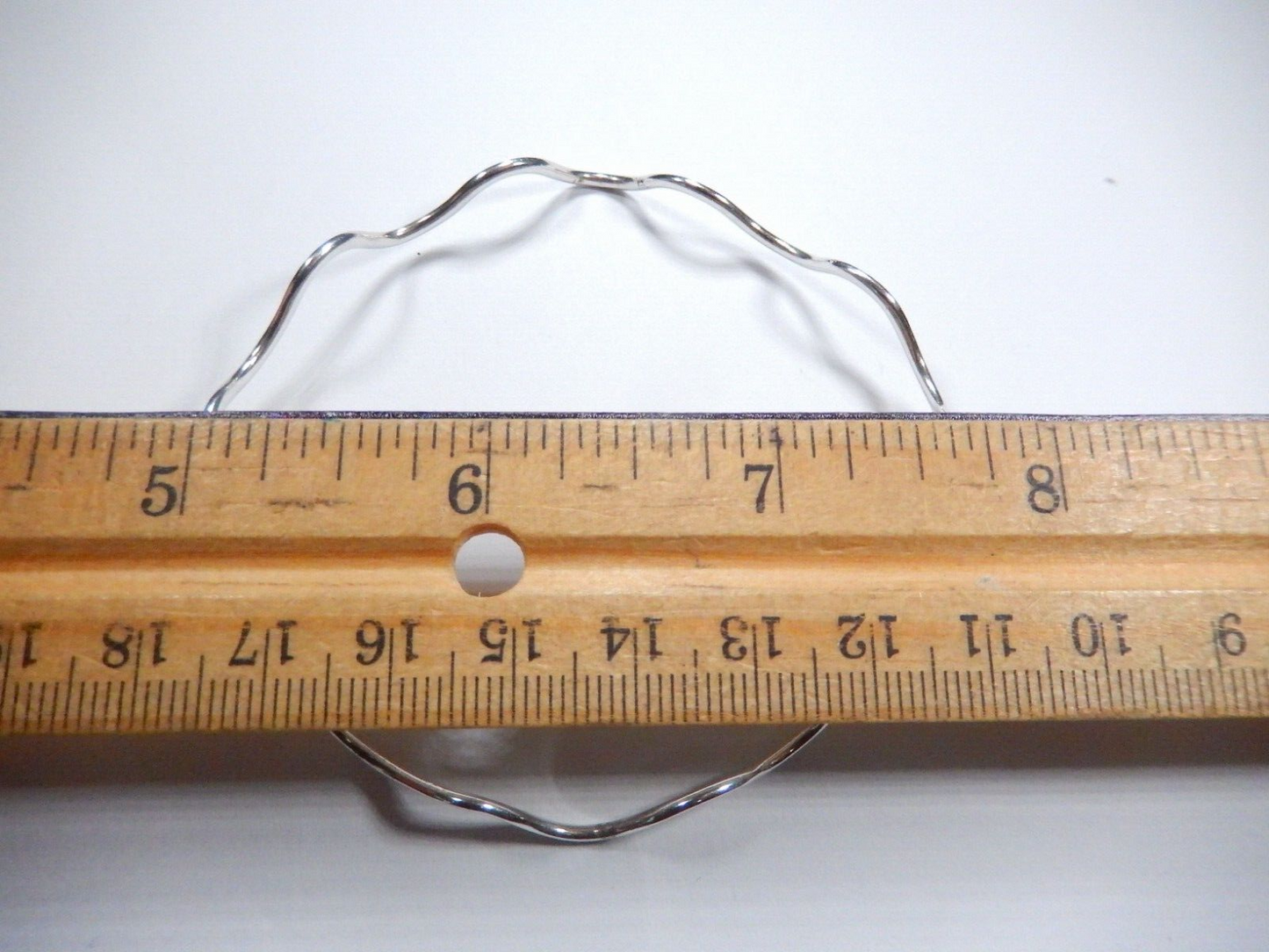 Sterling Silver -  Wavy Waveform  Bangle Bracelet - 1.75mm Wide 2-3/4" ID
