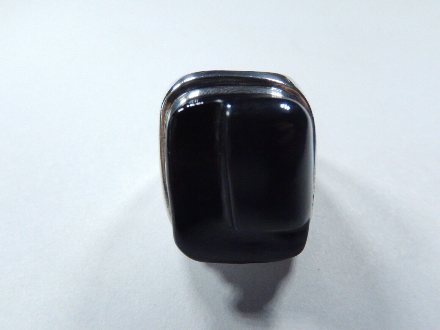 R A R E  Burle Marx Freeform Black Tourmaline or Onyx Ring in Sterling sz 8.5