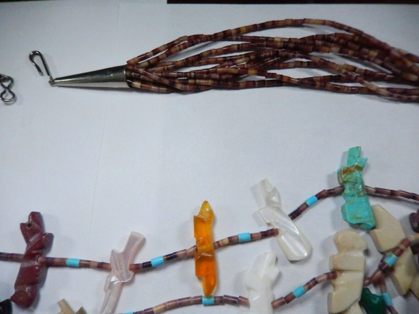 Vintage Native American Indian Zuni Fetish 10 Strand Necklace with COA