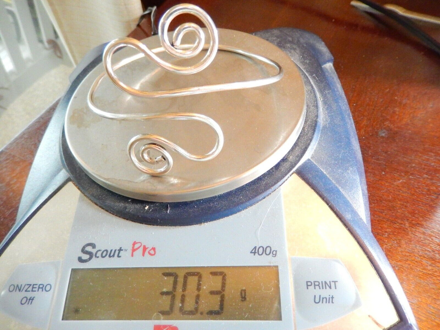 VINTAGE - Modernist Sterling Silver Arm Cuff Bracelet - 30.3 grams