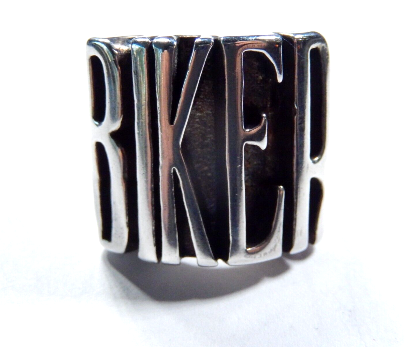 *RARE* G&C 1986 Sterling Silver Men's Biker Motorcycle Large Statement Ring Sz12