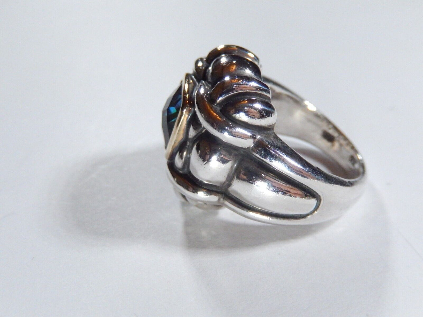 Samuel B Benham BJC 925 Sterling Silver 14k Yellow Gold Mystic Topaz Ring 675