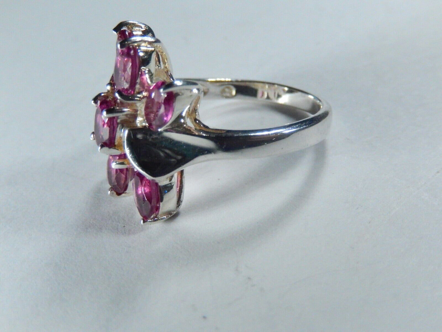 Sterling Silver Marquise Cut Amethyst Ring size 7.75