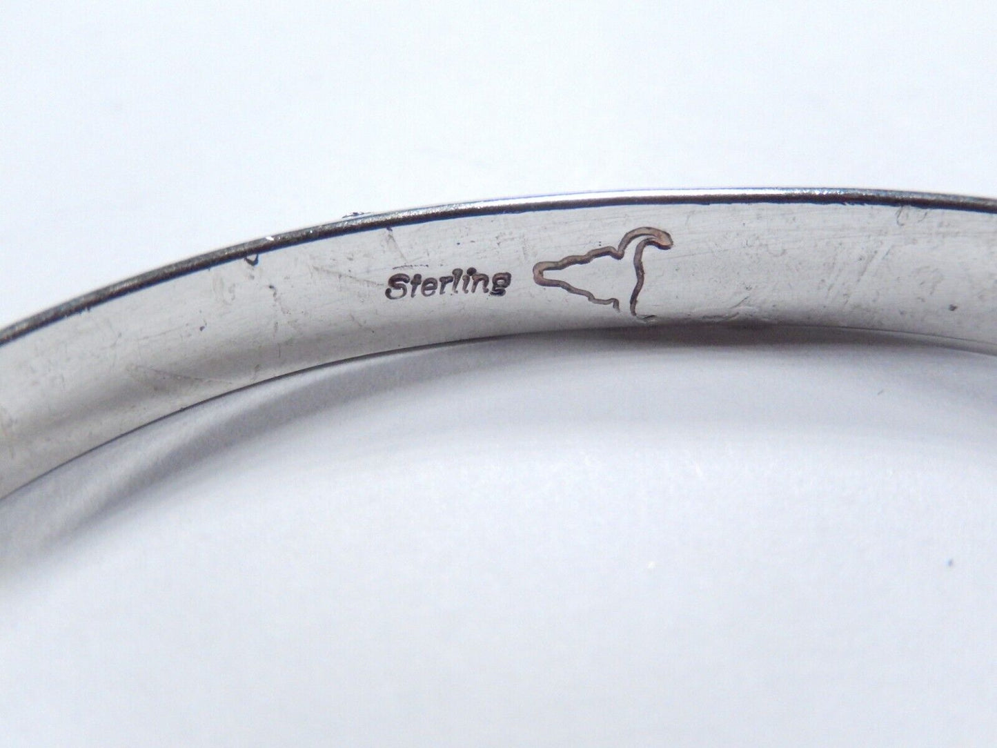 VINTAGE Signed Navajo Stamp Sterling Silver BISON design Cuff Bracelet 20.6 gram
