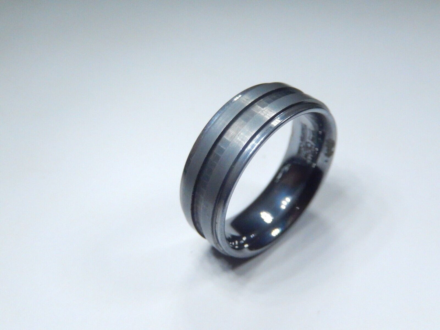 Gray Tungsten Carbide 8mm Comfort Fit Wedding Band Ring Size 9.75