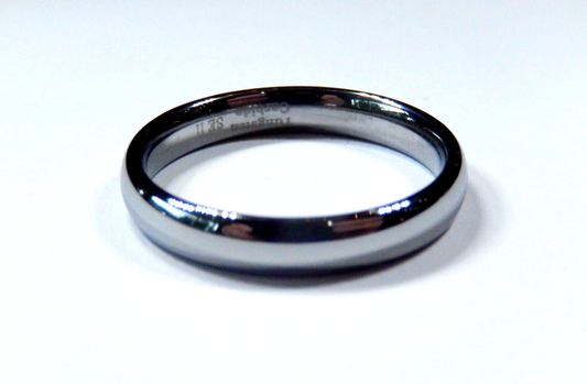 *NEW* Silver Tungsten 4mm Comfort Fit Round Top Wedding Band Size 9.5