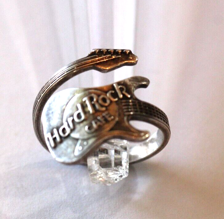 Hard Rock Cafe Guitar Wrap Around Sterling Silver 925 Ring Band Sz 9 ADJUSTABLE