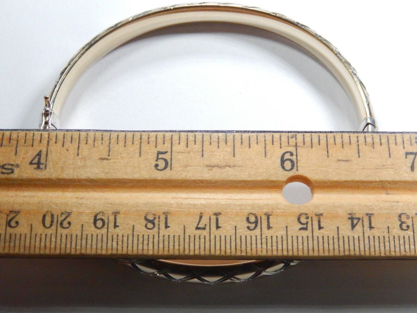 VTG Bangle Bracelet Sterling Silver 925 1/20 14K AU Hinged Gold Plated 12.2 g