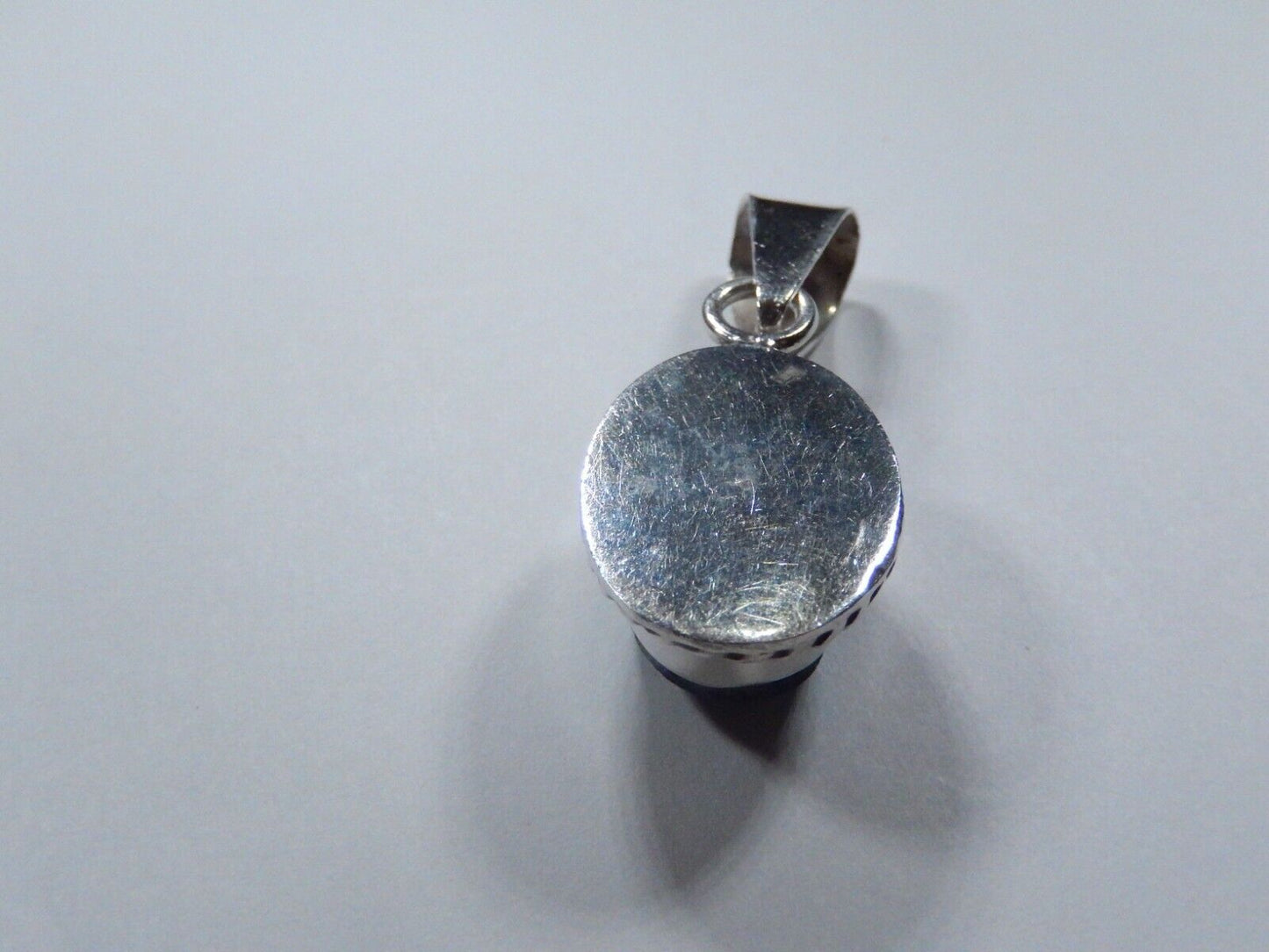 VINTAGE - Large Sterling Silver Lapis Pendant with Large Bale
