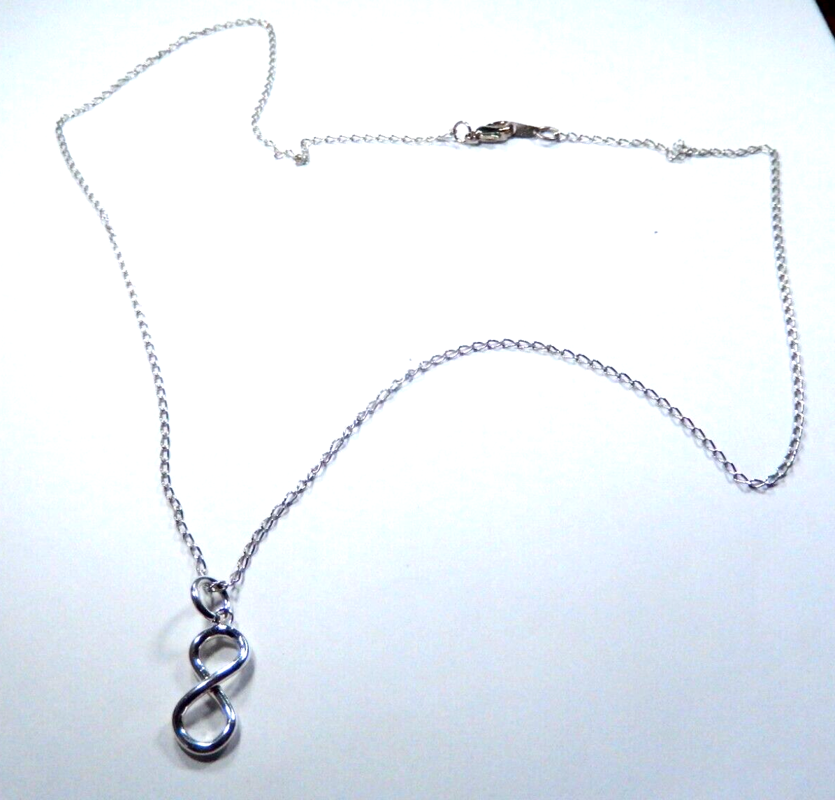 Sterling silver 925 Infinity necklace Forever Love Infinity pendent w/24" Chain