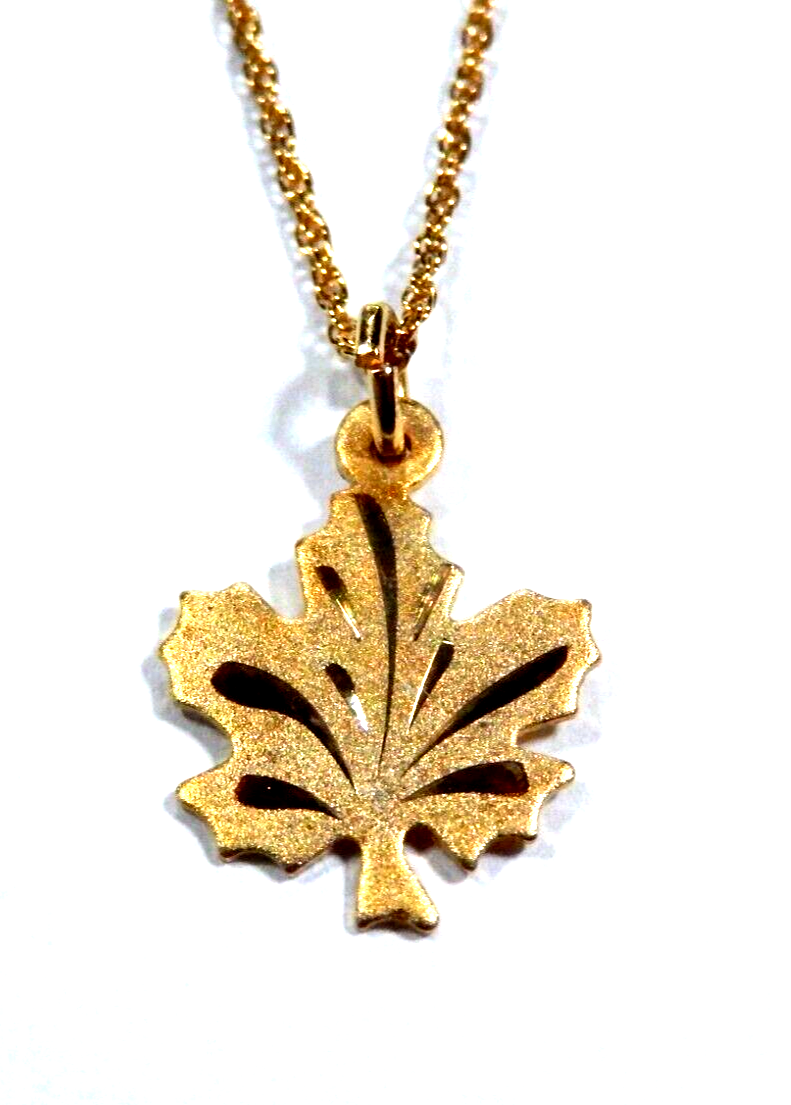 Gold Vermeil 925 Maple Leaf Pendant with 18 Gold Vermeil Chain