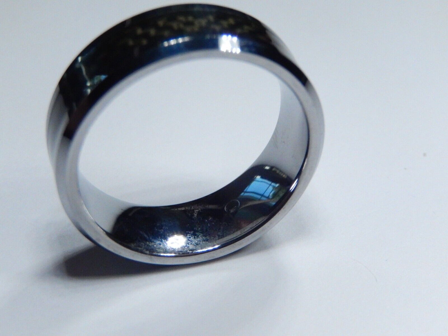 *NEW* 8mm Unisex Tungsten Carbon Fiber Comfort Fit Wedding Band Ring Sz ~ 12