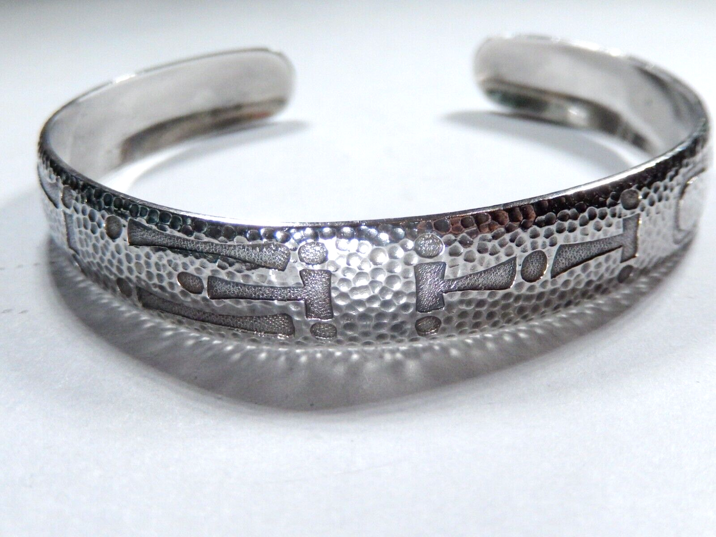 VINTAGE - Sterling Silver Ornate Textured Cuff Bracelet 24.7 grams