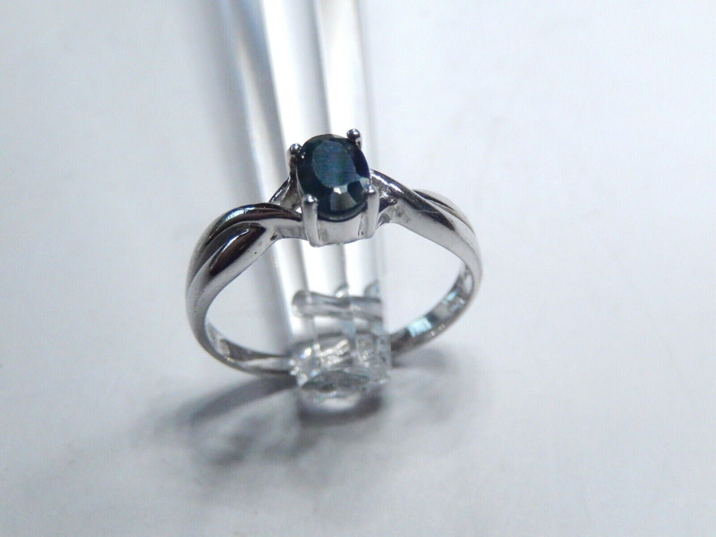 Vintage Ross Simons Sterling Silver 925 Sapphire Solitaire Ring Size 7.25