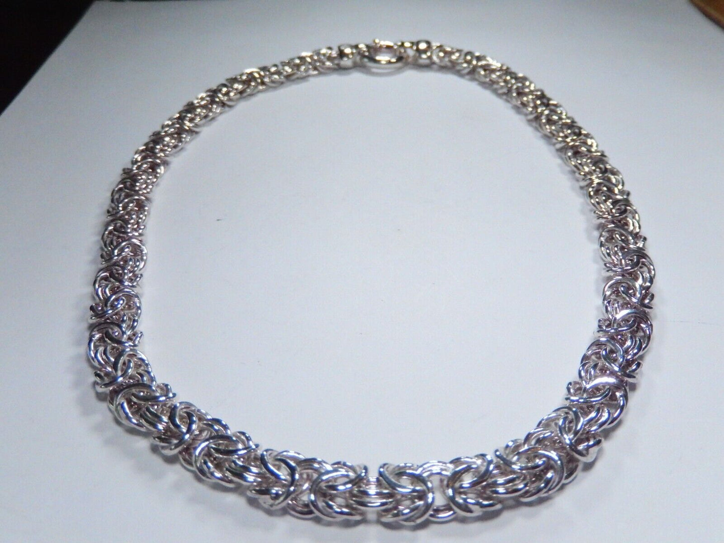 STERLING SILVER 10mm BYZANTINE 17.5" NECKLACE BY MILOR OF ITALY - 45 grams