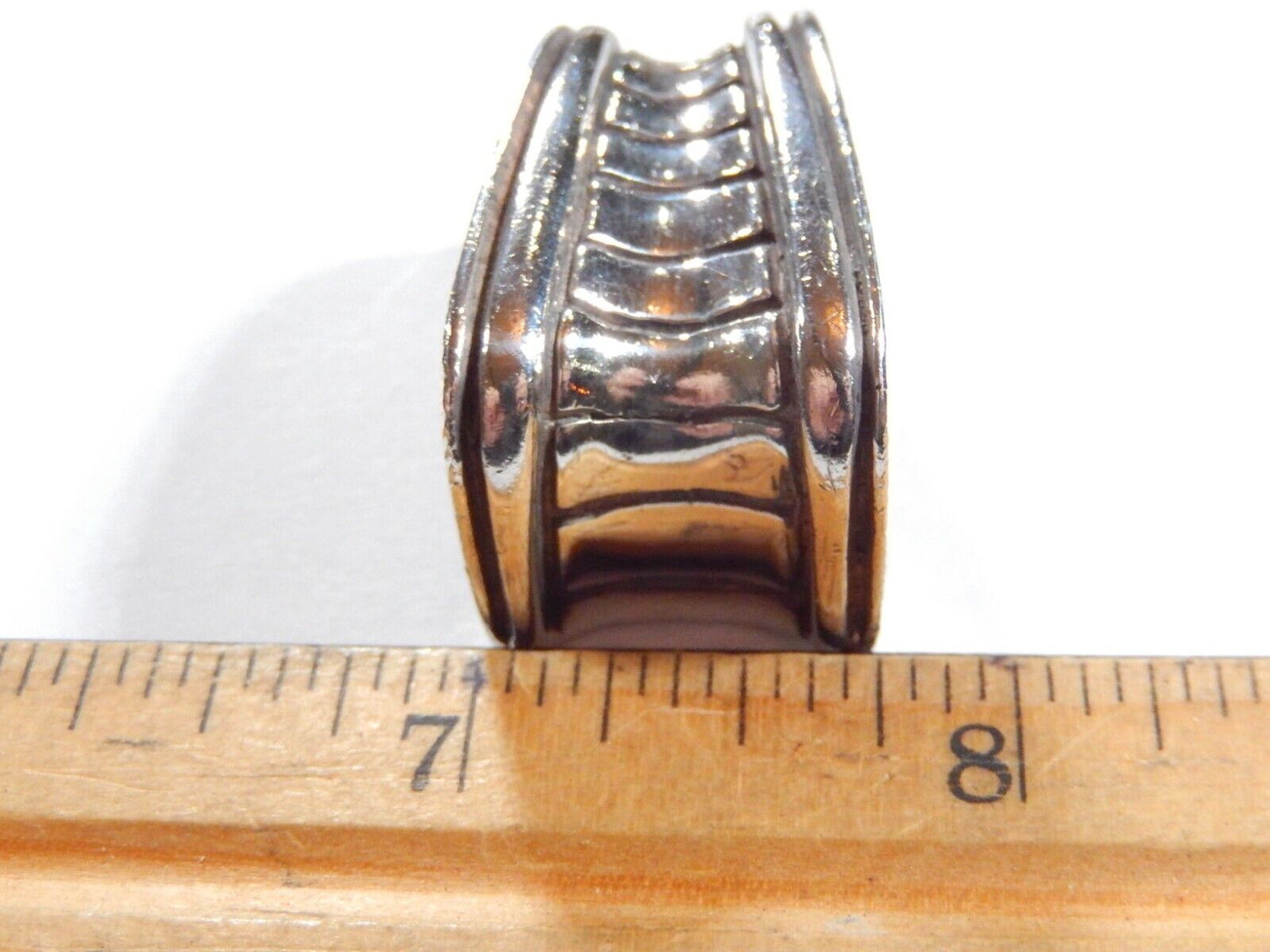 J DEEGAN VINTAGE Sterling Silver 925 belt BUCKLE  KEEPER 138 grams 62mm wide