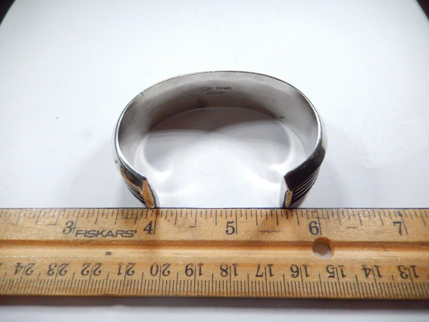 Handcrafted Tom Hawk Navajo Four Channel “RAIL” Sterling Silver Cuff Bracelet