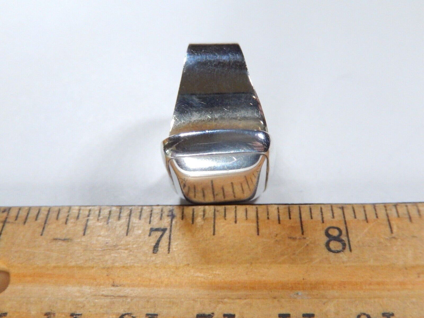 *VINTAGE*  Mexico Thick Wide Sterling Silver Statement Ring, Size 7.25