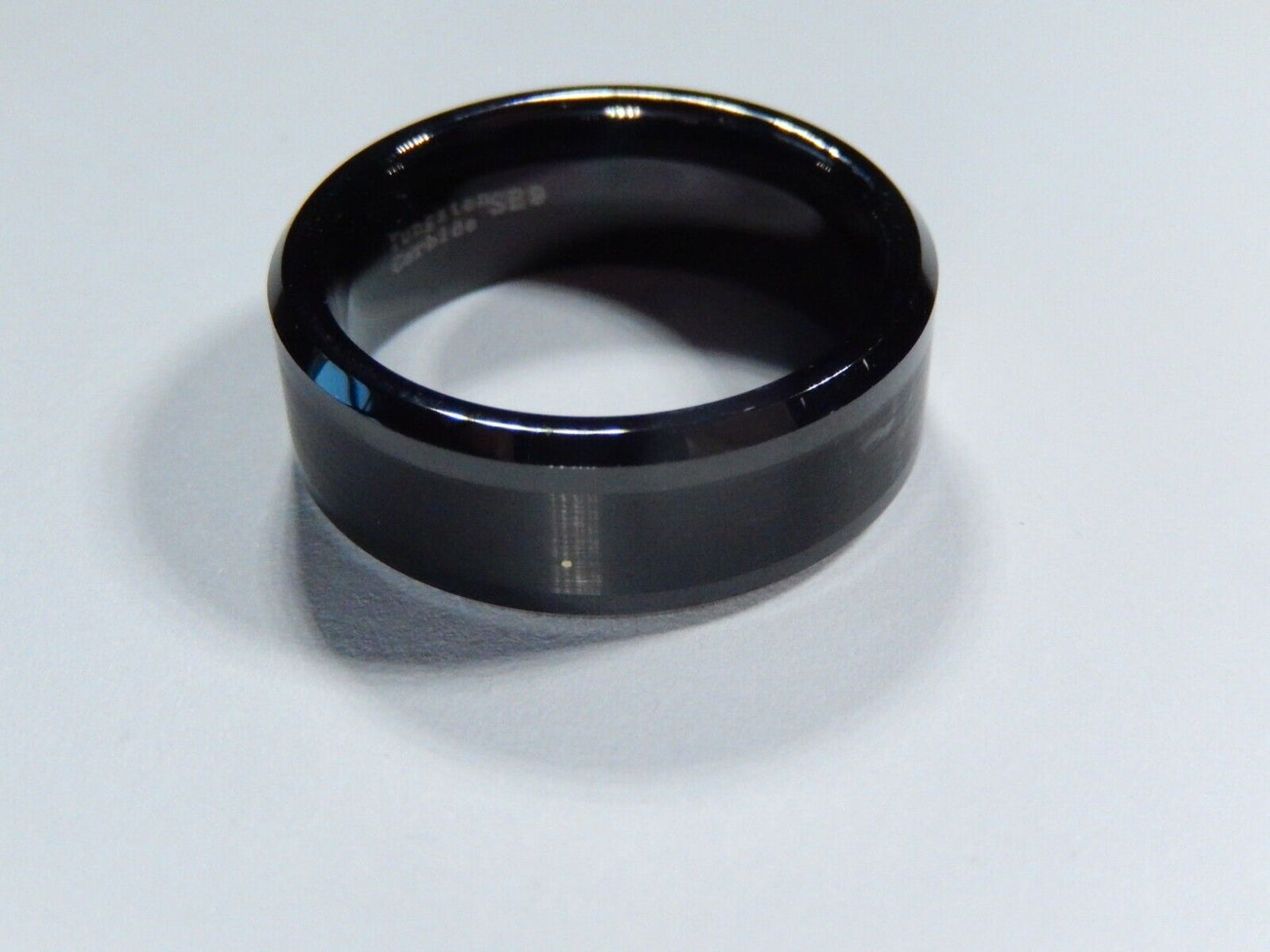 *NEW* 8mm Tungsten Carbide Black Brushed Comfort Fit Wedding Band Sz - 15