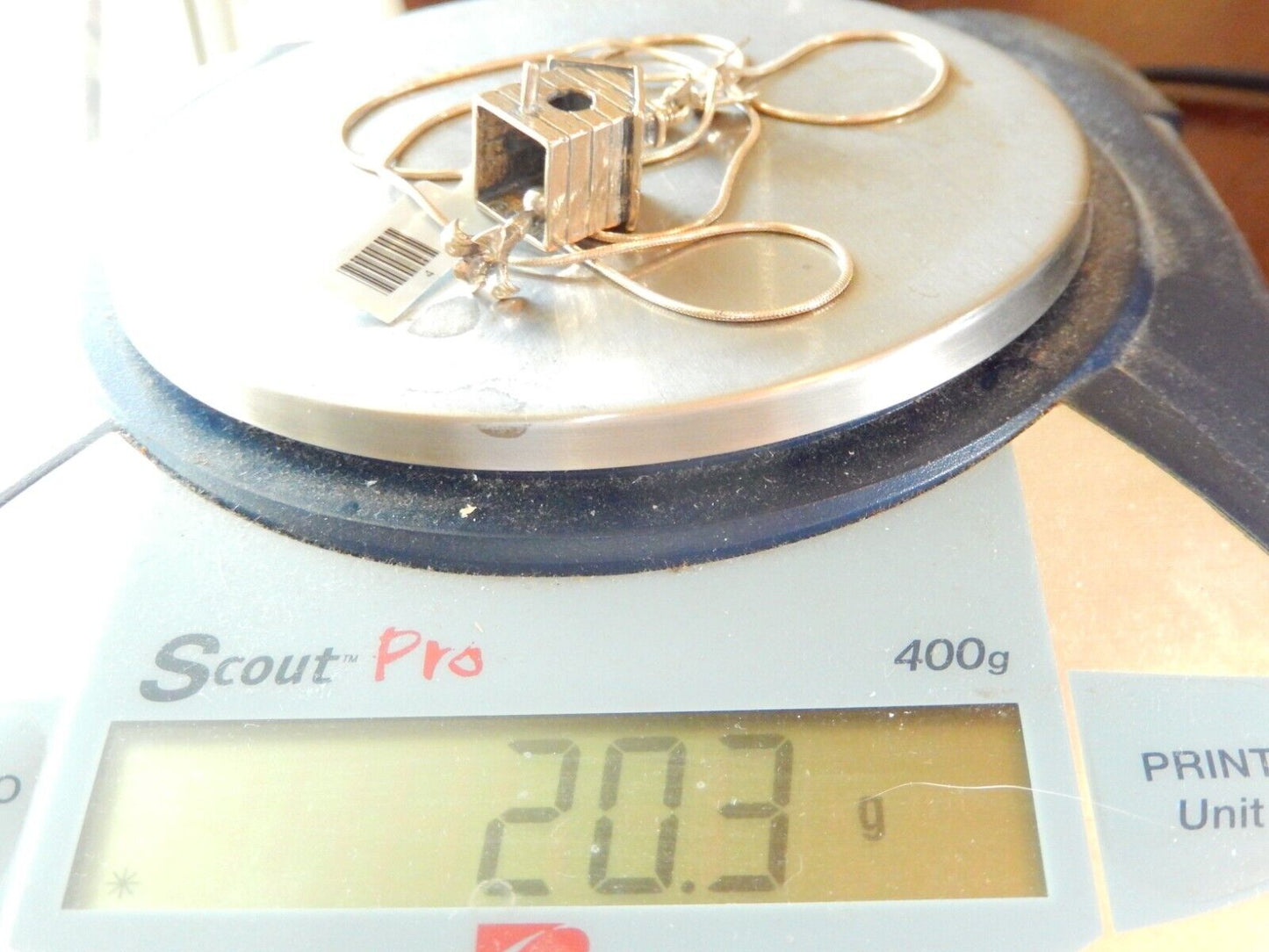 *VINTAGE*  Sterling Silver 3D Humming Bird w/ House and Moveable Bell w/24"chain