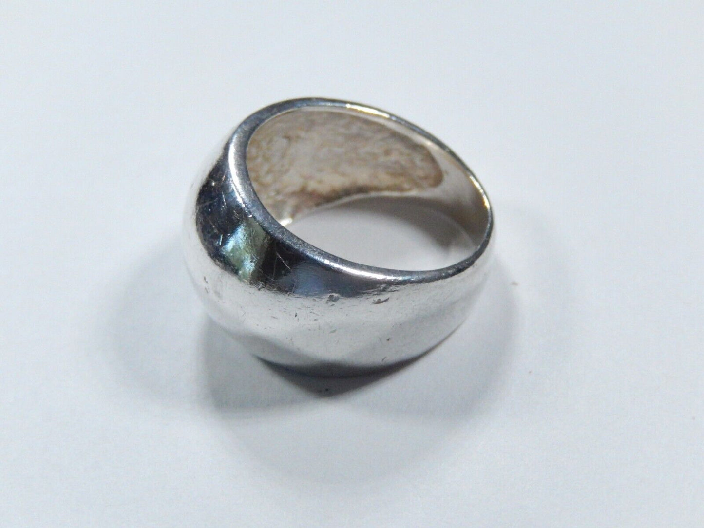 *VINTAGE* Sterling Silver 14mm Wide Smooth Dome Ring - size 7