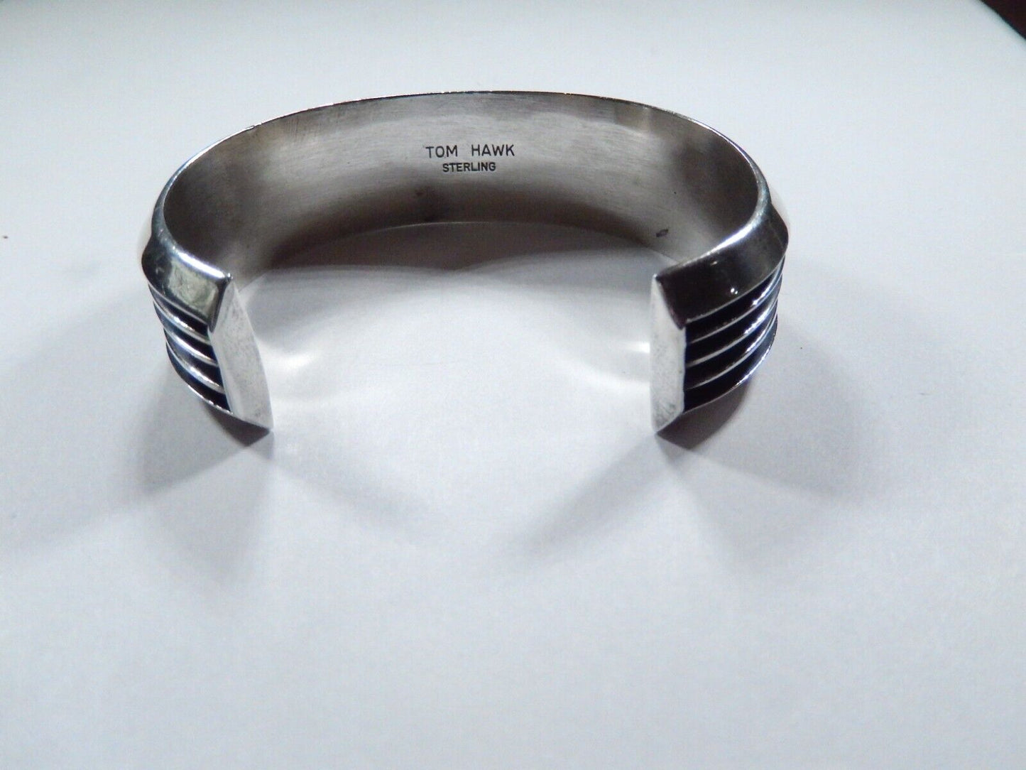 Handcrafted Tom Hawk Navajo Four Channel “RAIL” Sterling Silver Cuff Bracelet