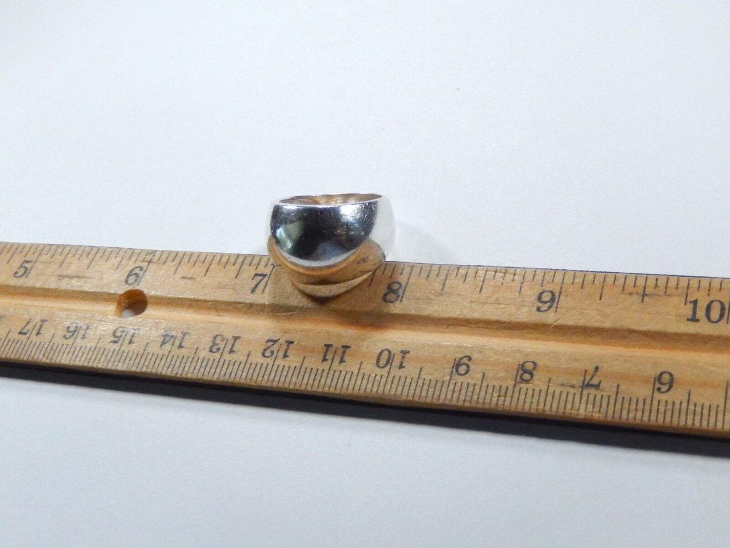 *VINTAGE* Sterling Silver 14mm Wide Smooth Dome Ring - size 7