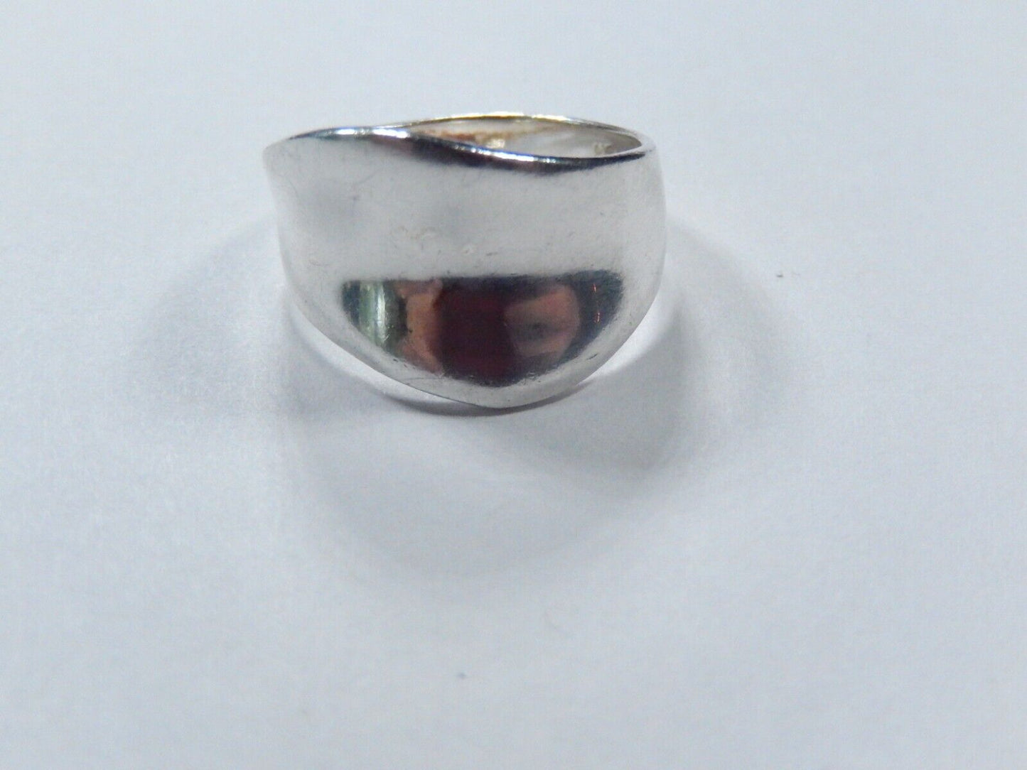 *VINTAGE*  925 Sterling Silver 14mm Wide Modernist Ring Size 7.75