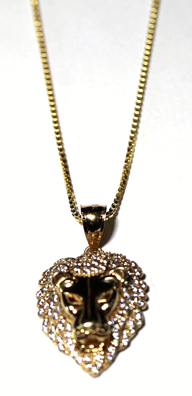 *NEW*  10KT Gold Panther Pendant Premium Quality 4.0 mm bail w/20" Vermeil Chain