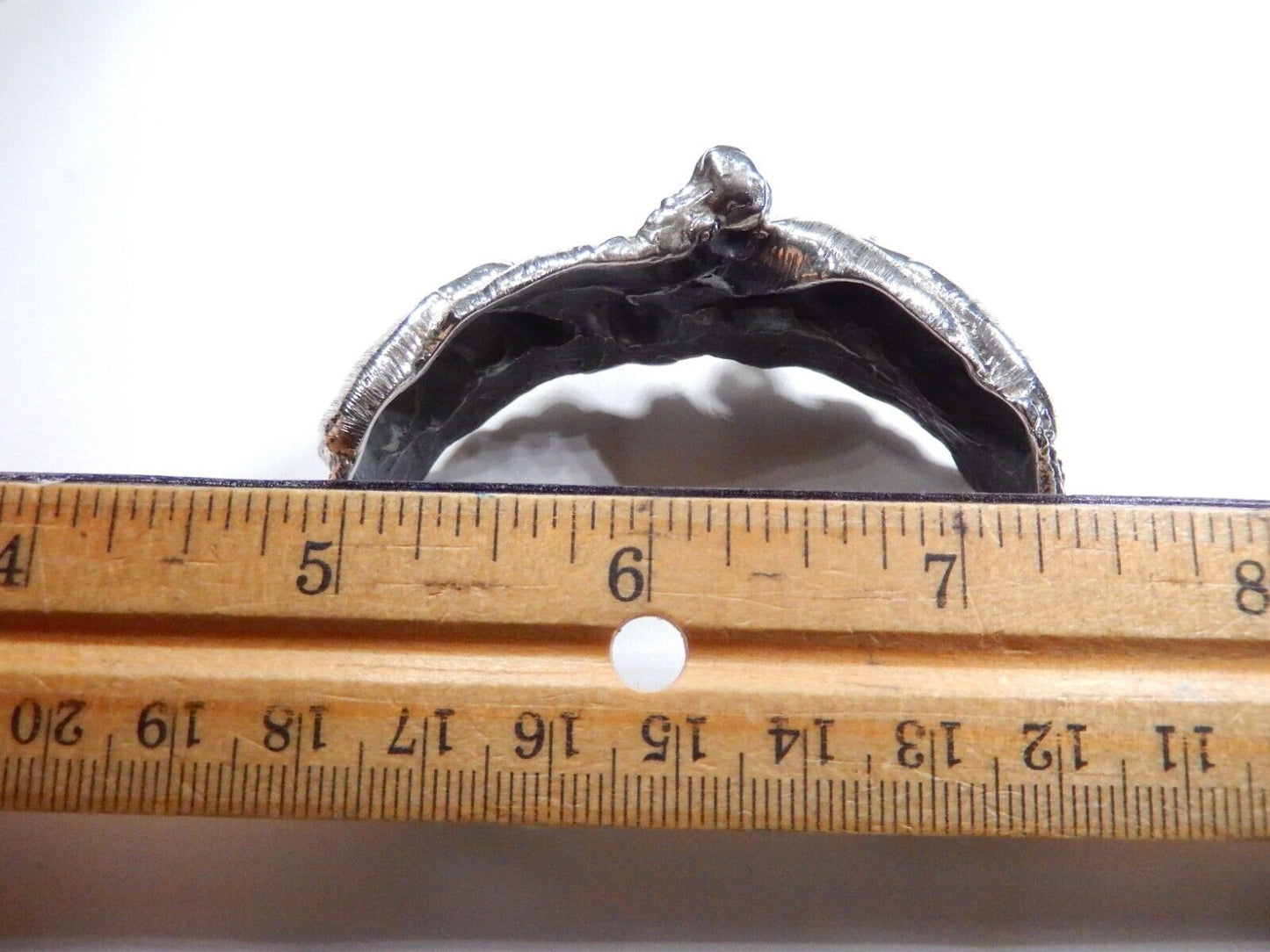 *VINTAGE*  3D Sterling Silver Hippopotamus Cuff Bracelet-53 grams