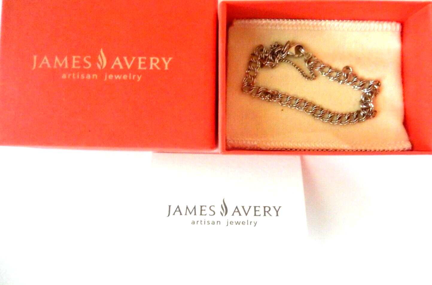 James Avery Sterling Silver Light Double Curb Medium 7" Charm Bracelet