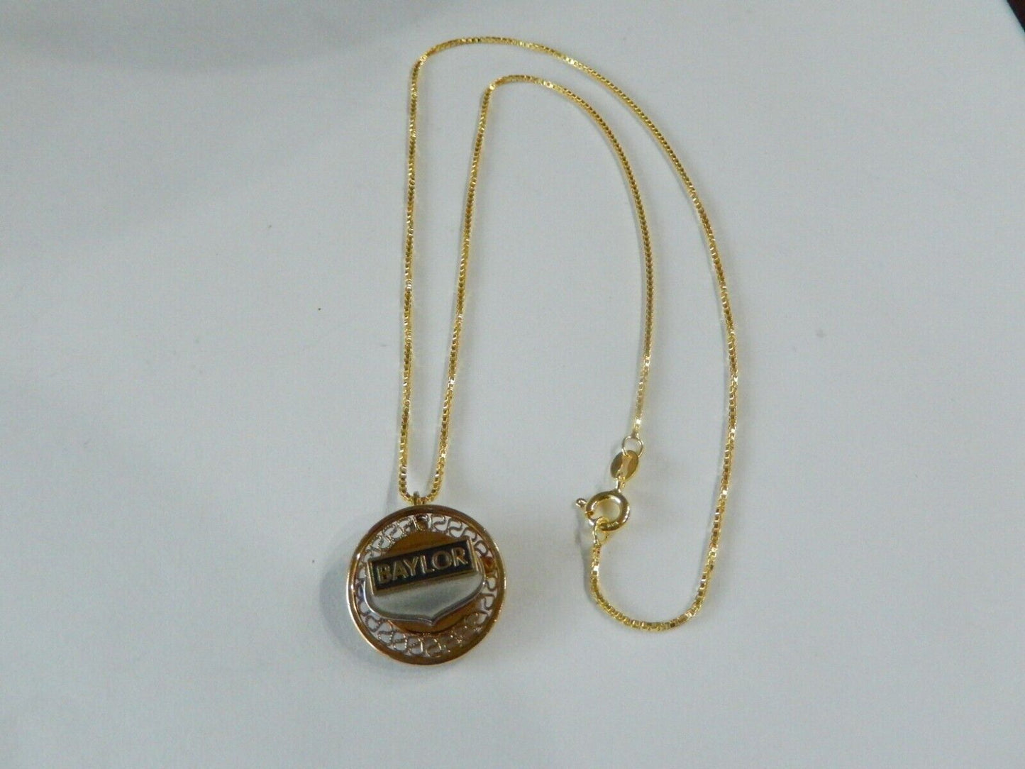 Vintage Baylor Gold Filled Pin or Pendant w/18" Vermeil Sterling Chain