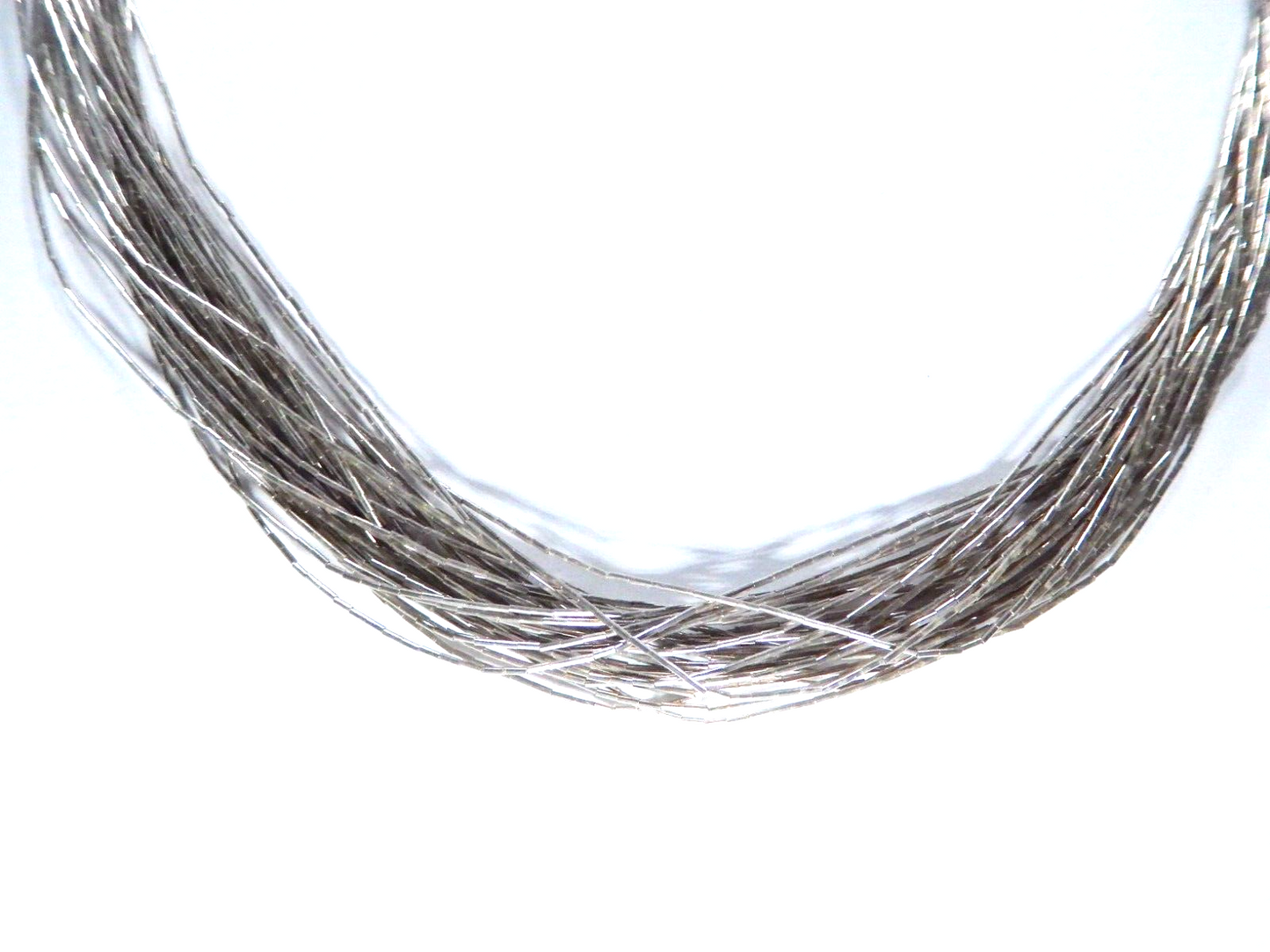 VINTAGE~NATIVE AMERICAN LIQUID STERLING 925 NECKLACE~25 Strand~34 GRAMS~24" LONG