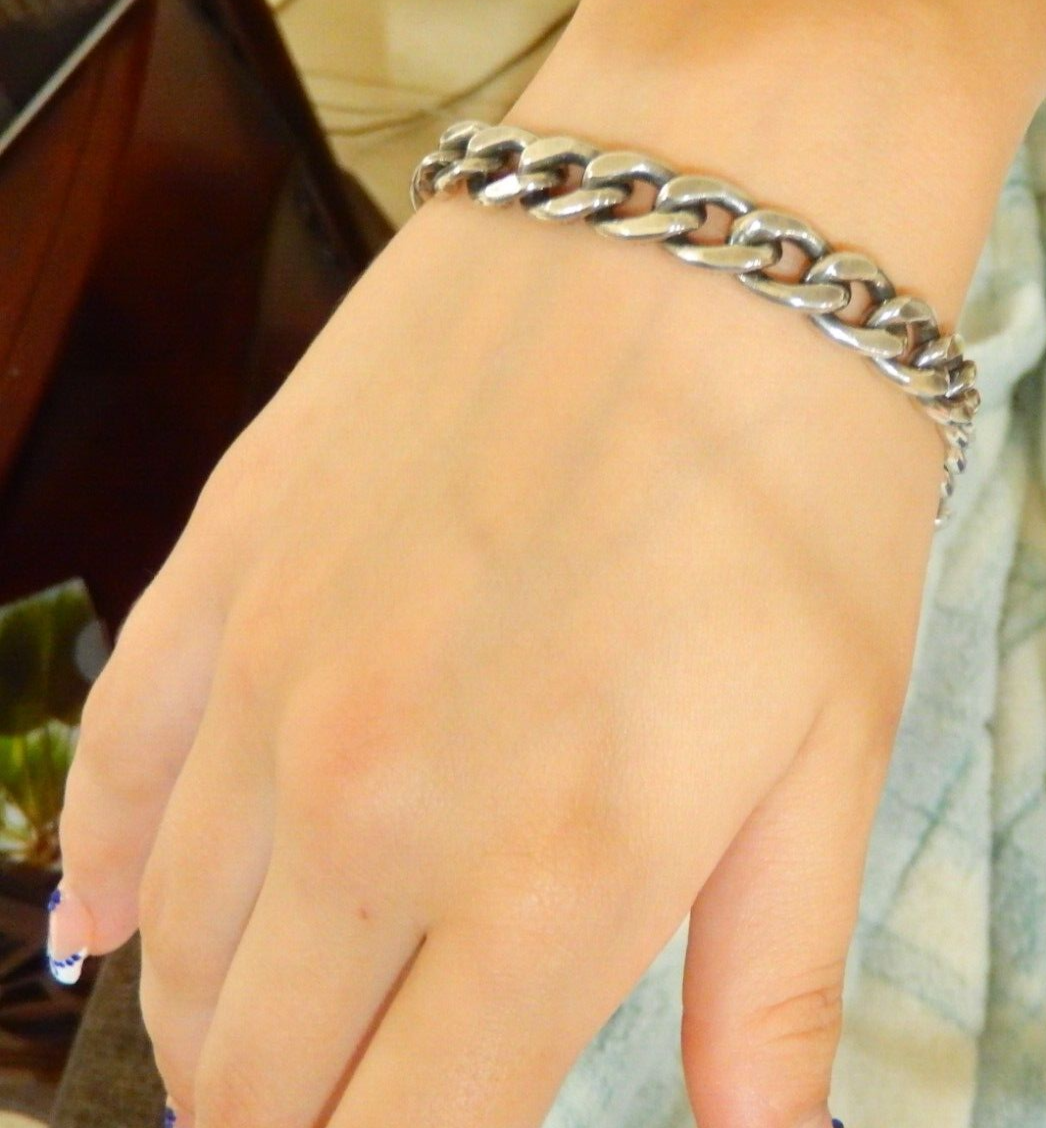 JAMES AVERY 925 Silver - HEAVY 44 grams - Strength In Faith  Curb Link Bracelet