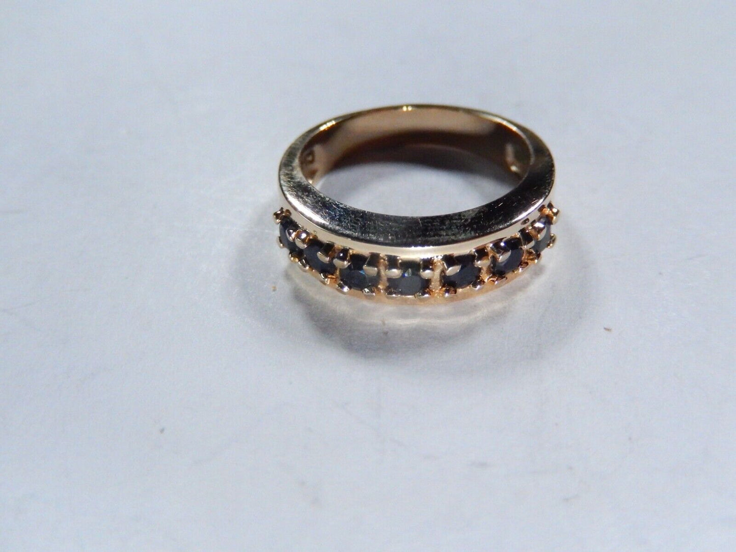 ROSS SIMONS VINTAGE VERMEIL STERLING SILVER SAPPHIRE 5.5 mm BAND RING Size 7