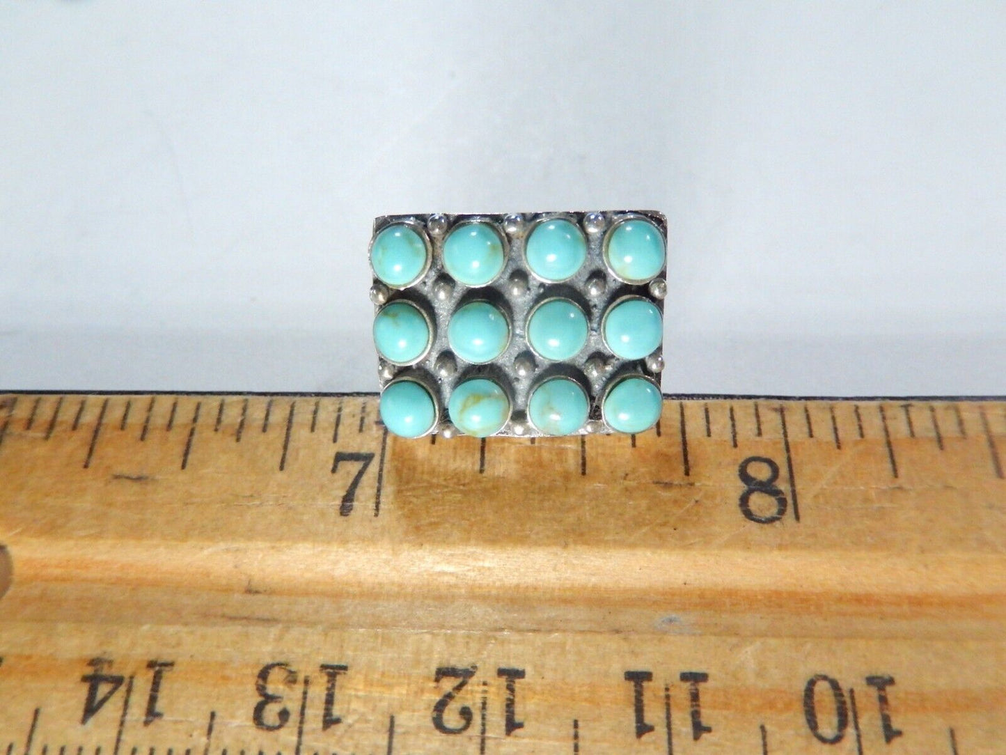 *VINTAGE*   Southwest Sterling Silver 925 Zuni Style Turquoise Post Earrings