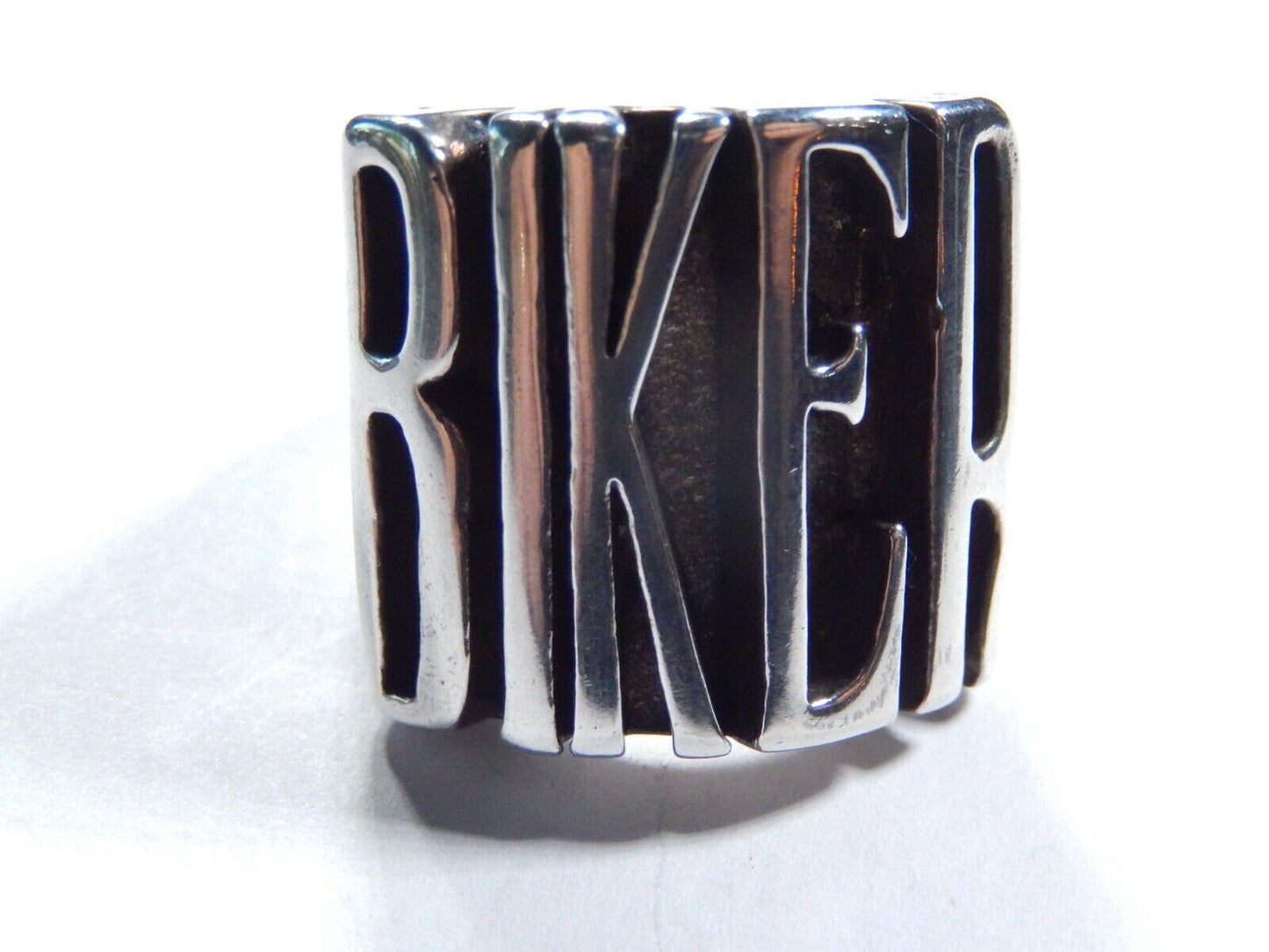*RARE* G&C 1986 Sterling Silver Men's Biker Motorcycle Large Statement Ring Sz12