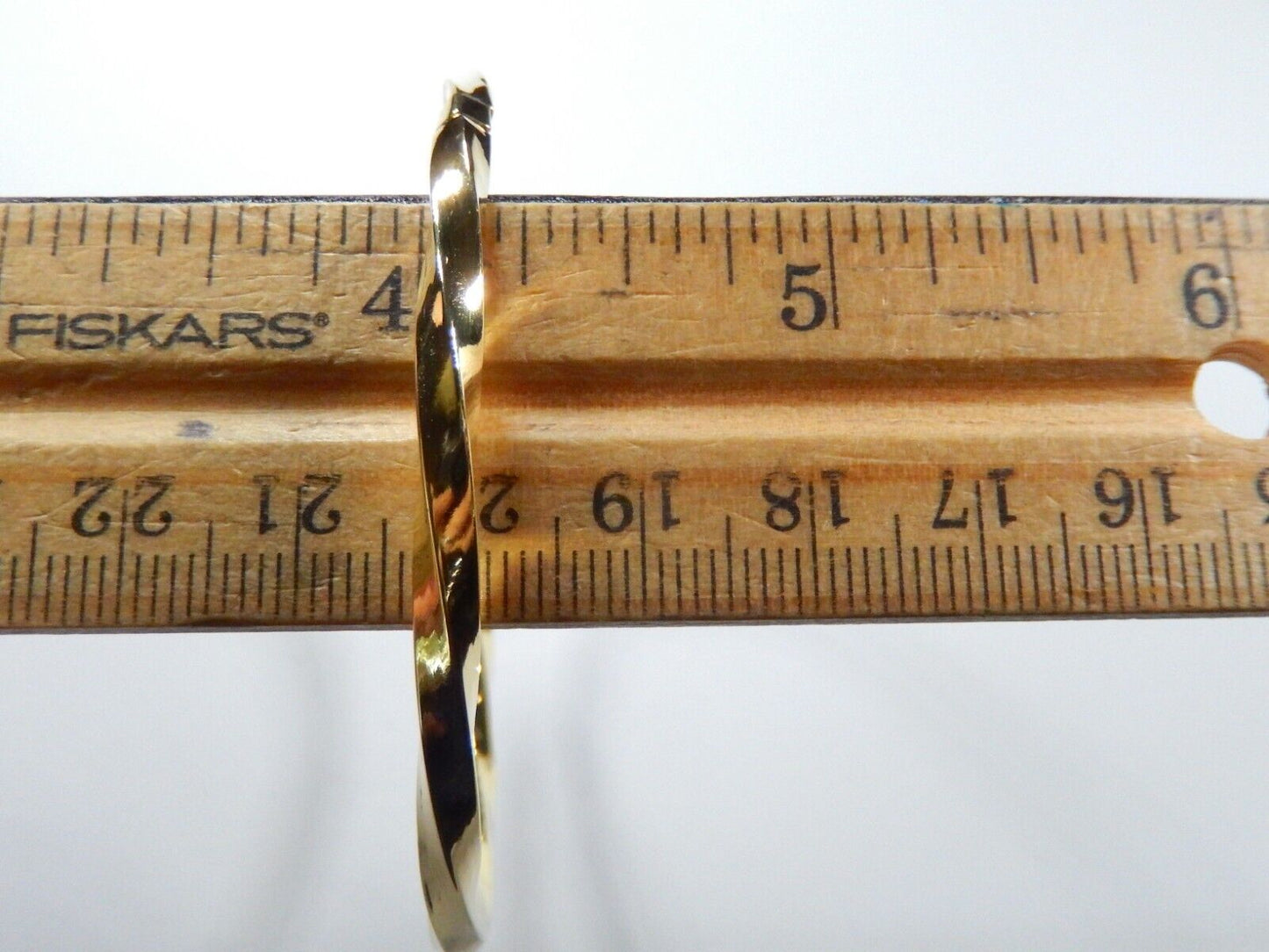 Beautiful 4.0 mm Wide Gold Vermeil .925 Twisted Hinged Bangle Bracelet
