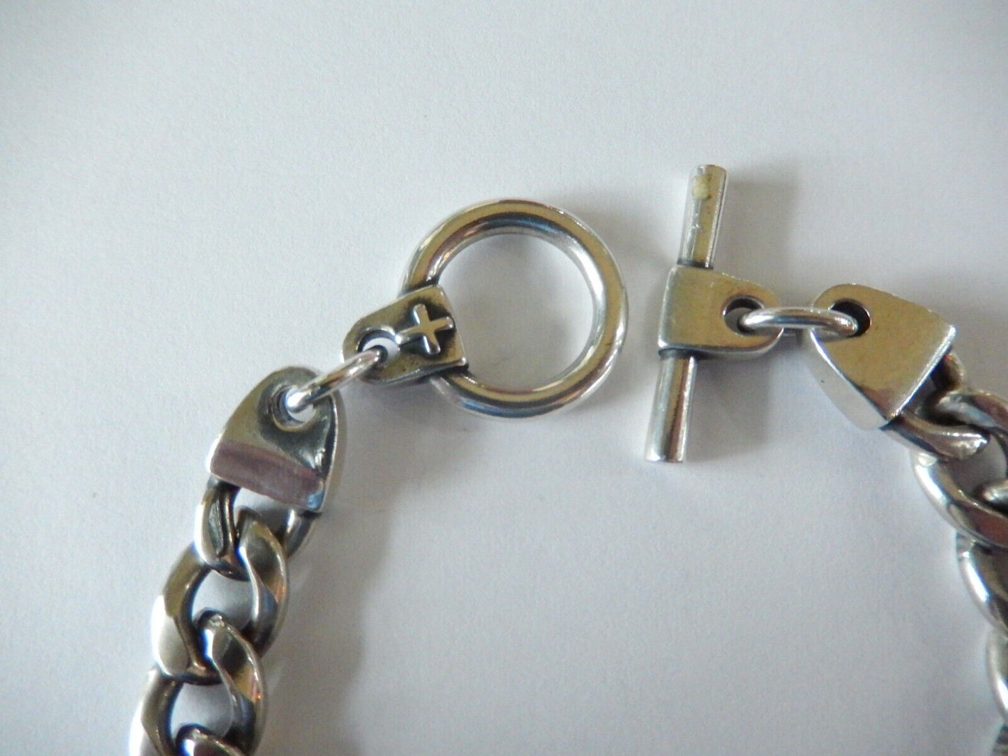 JAMES AVERY 925 Silver - HEAVY 44 grams - Strength In Faith  Curb Link Bracelet