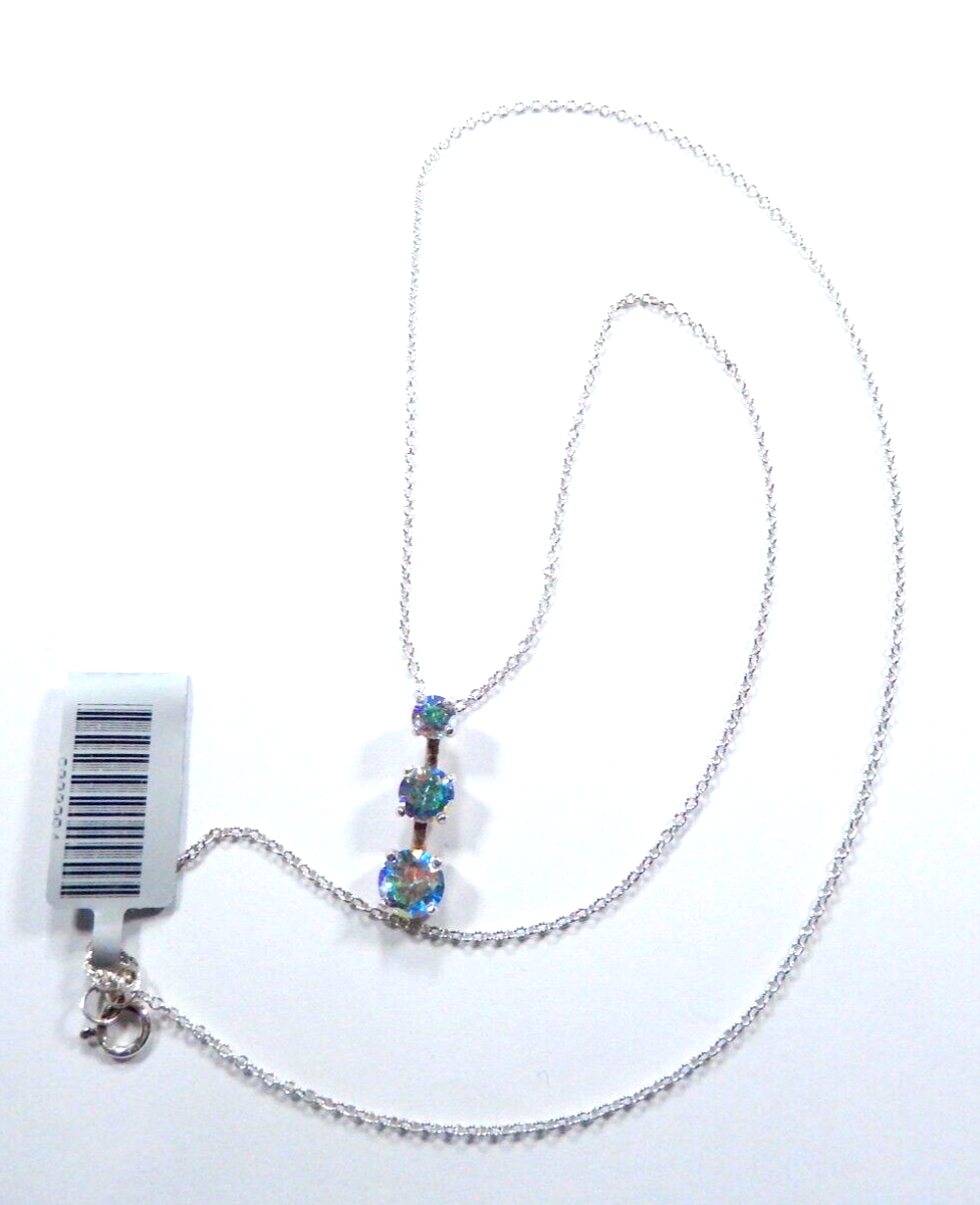 Sterling Silver .85CT Mystic Topaz Past Present Future Pendant w/18" Chain